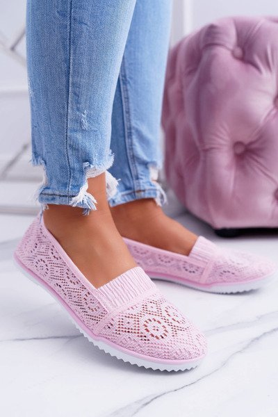 Damen Spitze Ballerinas Puderrosa Sensitive