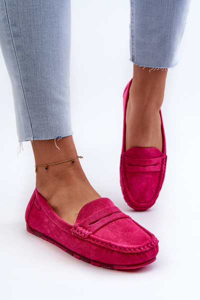 Mocassins en daim écologique fuchsia pour femmes Big Star NN274934 système de mousse à mémoire de forme
