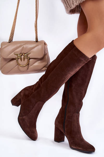 Laura Messi Damenstiefel aus Wildleder 1415 Braun