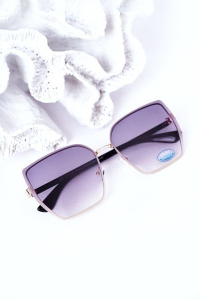 Lunettes de soleil carrées dorées Gris Ombre