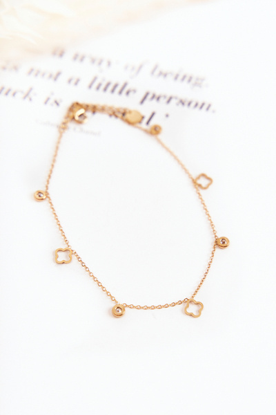 Beinarmband mit Anhängern Gold