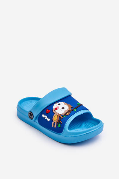 Sandales Claquettes Légères Enfant Motif Animal Bleu Rico