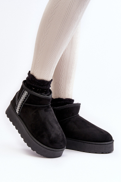 Damen Schneestiefel Mit Gefütterter Plateausohle Schwarz Lomessa
