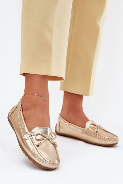 Damen Mokassins aus Eco-Leder gold Si Passione