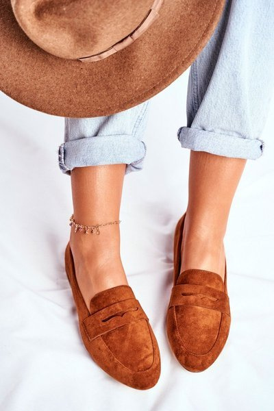 Mocasini din piele de căprioară pentru femei Sergio Leone MK734 Camel Nebbi