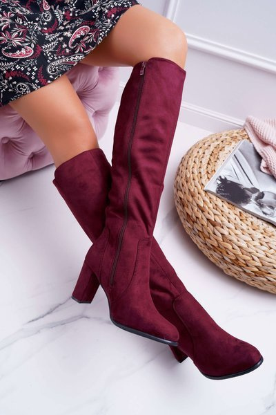 Női Sergio Leone Velúr csizma Maroon KZ275