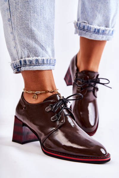 Brogues mit Reißverschluss Braun und Rot Lauros