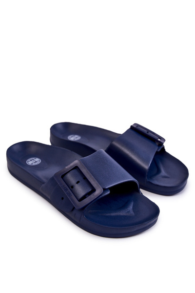 Damenhausschuhe mit Schnalle Big Star FF274A388 Marineblau