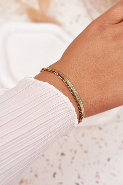 Doppelarmband aus Edelstahl Gold