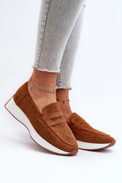 Mocasini femei cu platforma Camel Inesqua