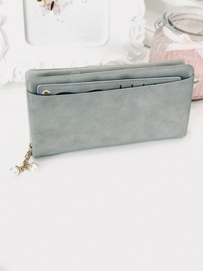 Grand portefeuille gris pour femme
