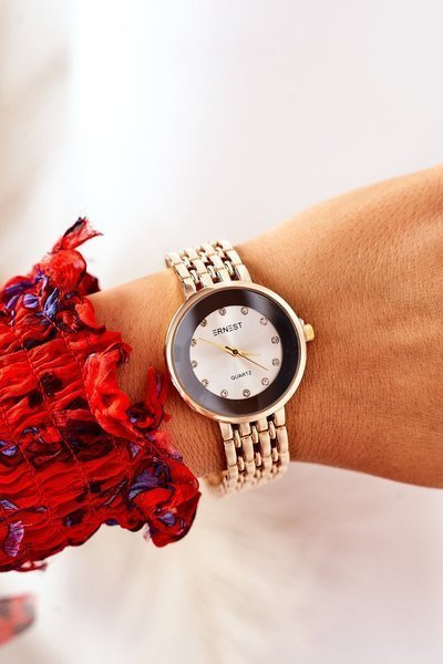 Montre sur bracelet avec zircons cubiques ERNEST Or