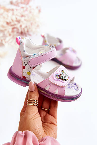 Odiniai vaikiški sandalai Purple Dotty