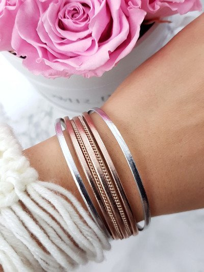 Women's Bracelet Rhinestone Pink Gold Chain Michiko