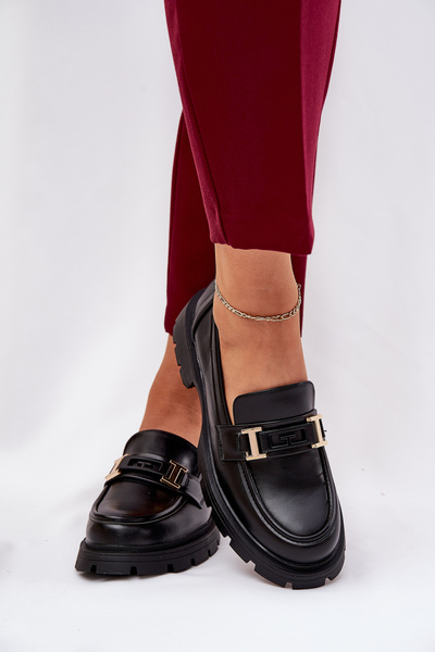 Mocassins Pour Femmes En Cuir Écologique Noirs Lomnela
