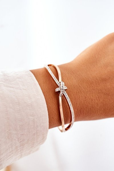 Stahl-Zirkonia-Armband Roségold
