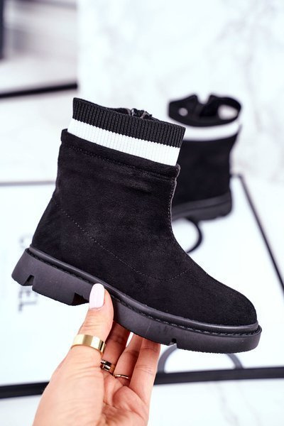 Kinder-Fleece-Schnürstiefel Schwarz Pinko
