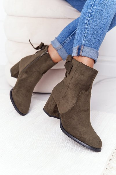 Bottes isolées pour femmes à talon bloc vert Kayla