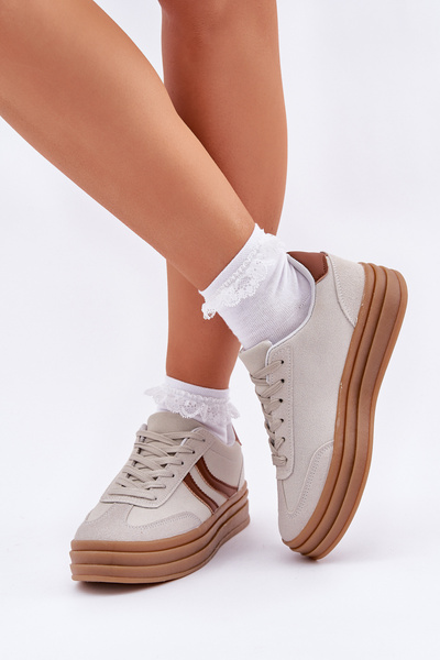 Sneakers elegante pe platformă gri Doriwa