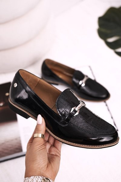 Damen Halbschuhe Maciejka Lackierte Loafers Schwarz 4099A-01/00-1