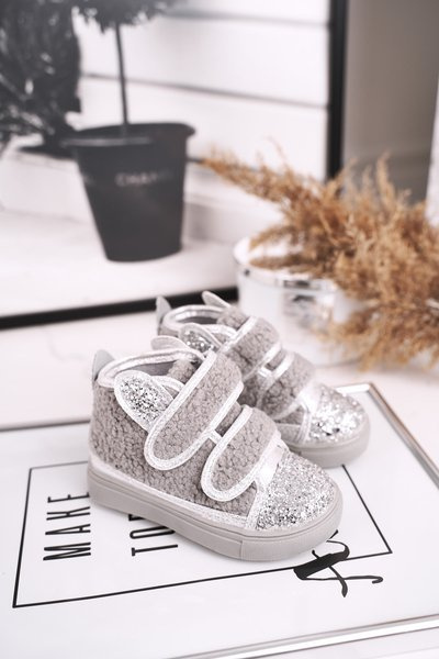 Children's Sneakers High Warm Grey Clifford