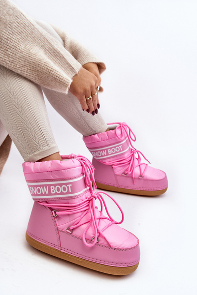 Damen Schnürschneestiefel in Rosa Soia