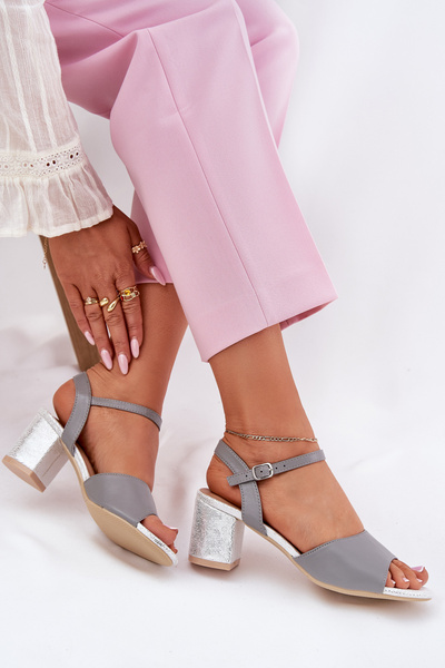 Damen Sandalen mit Absatz Vinceza 20275 Grau