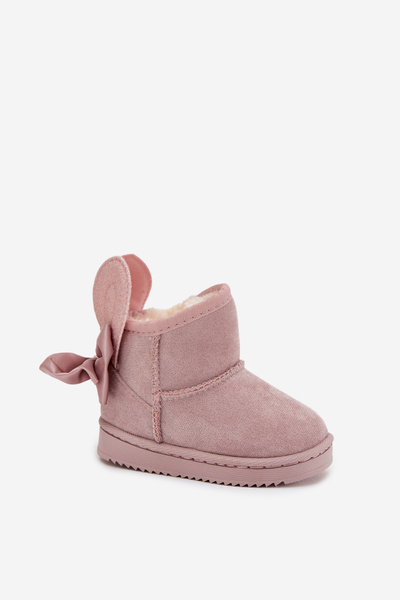Bottes d'hiver isolantes pour filles avec nœuds Rose sale Meriva