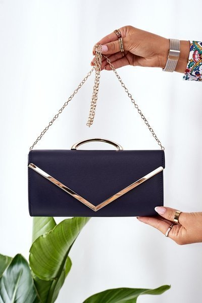 Pochette élégante avec chaîne bleu foncé