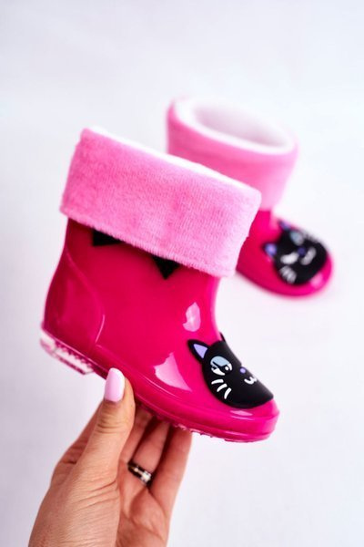 Gyermek Gumi Galoshes csizma Pink Cat