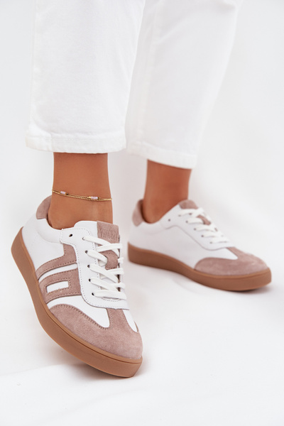 Damen Leder Sneakers Vinceza 79557 Weiß-Beige