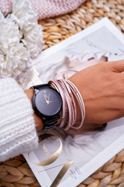 Breites rosa Strass-Armband für Frauen Michiko
