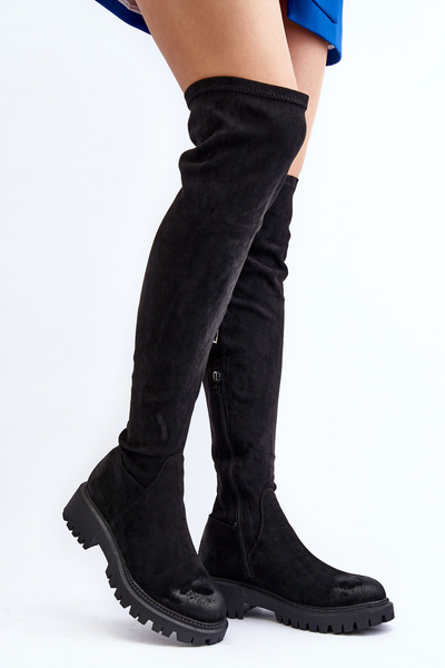 Cuissardes à talon plat pour femme La.Fi 270068B-SU Noir