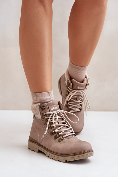 Bottes chaudes pour femmes beige foncé Lee Cooper LCJ-24-03-3042