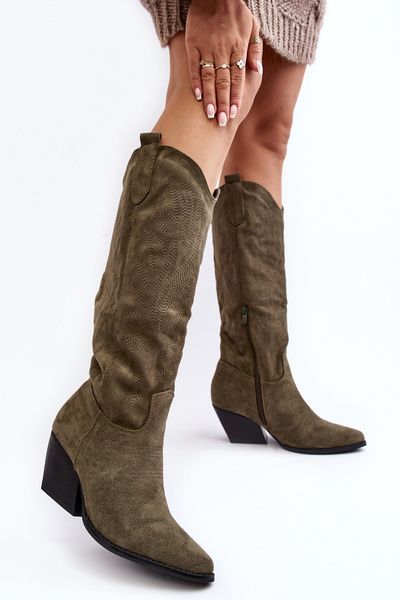 Cizme de cowboy verde Sloana