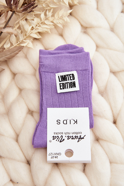 Chaussettes lisses pour enfants avec patch violet