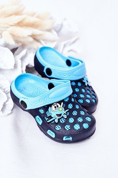 Papuci de spumă pentru copii crocs jupiter albastru bleumarin