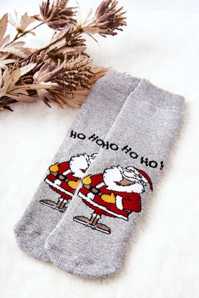 Chaussettes Enfant Paillettes Père Noël Argent
