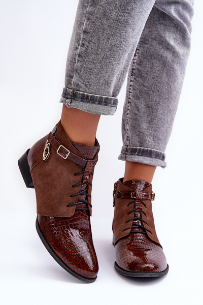 Cizme de piele pentru femei Maciejka 5743a-02 Brown