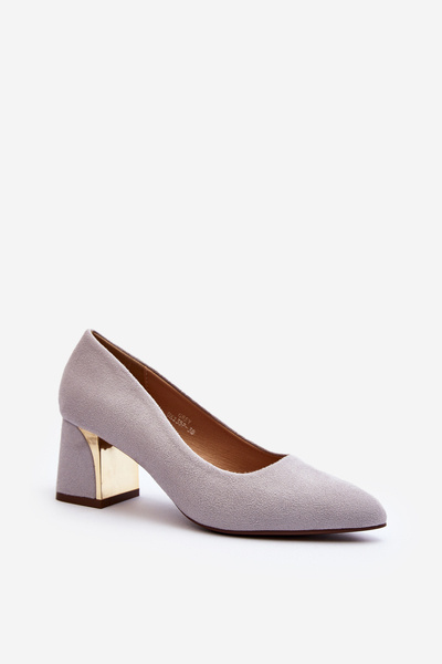 Pilkos spalvos pompos su Stiletto Heel Steloria
