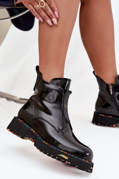 Bottes Femmes en Cuir Verni Artiker 57C0166 Noires