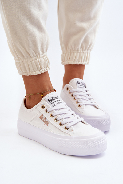 Weiße Damen Plateau-Sneaker Lee Cooper LCW-24-31-2725