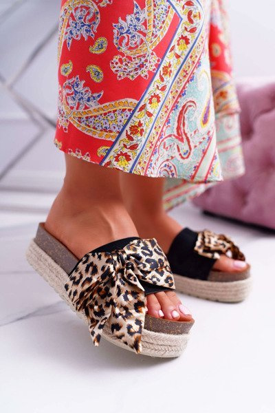 Vices Women Flip Flops Black Leopard 6275