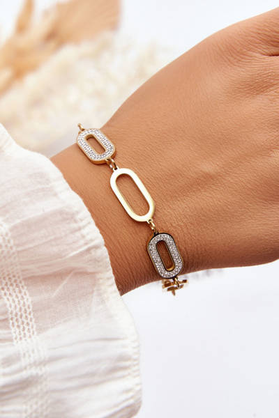 armband mit ovalen Anhängern Gold