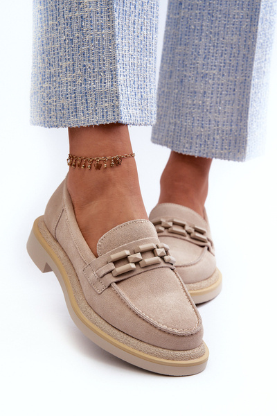 Mocassins Femme En Daim S.Barski HX52-222 Beige