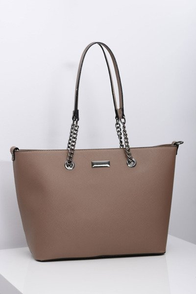 Große braune klassische Damenhandtasche