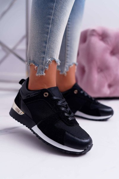 Chaussures Sportives Femme Mesh Daim Noir Merido