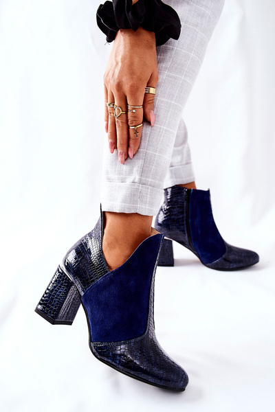 Bottes En Cuir Pour Femmes À Talon Marine I Wish