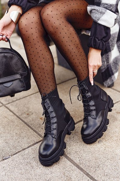 Cizme de dantelă pentru femei pentru femei Black Black My Need