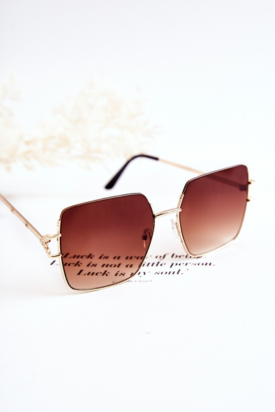 Große Sonnenbrille V160020 Braun-Gold